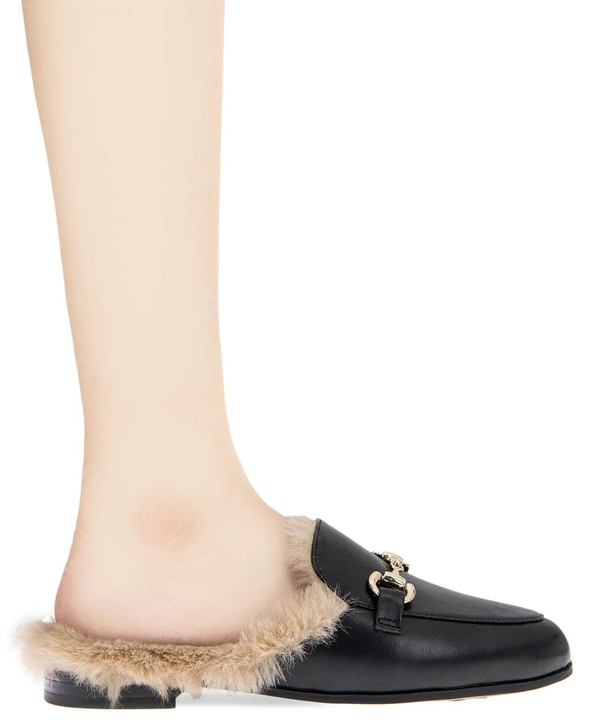 BCBGeneration Women's Zorie-2 Faux Fur Lined Mule Loafers, Black