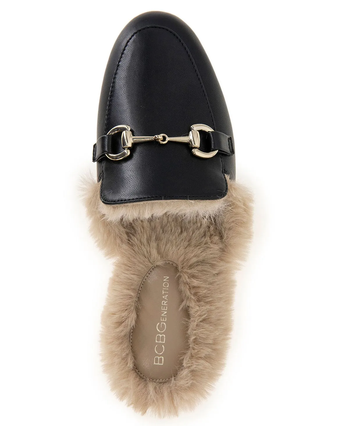 BCBGeneration Women's Zorie-2 Faux Fur Lined Mule Loafers, Black