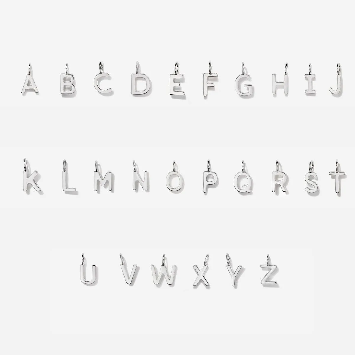 Birthstone Capital Initial Silver Necklace