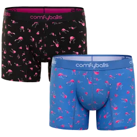 Black & Blue Flamingo Long Boxer Bundle