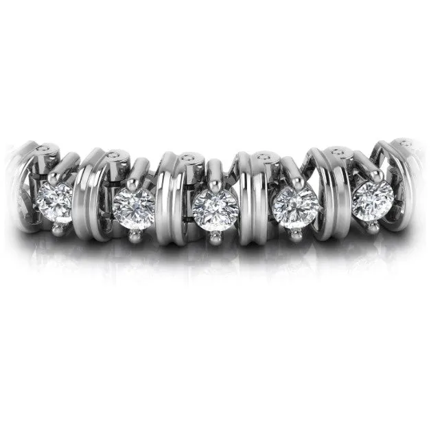 Blissful 3.00 CT Round Cut Diamond Tennis Bracelet in Platinum