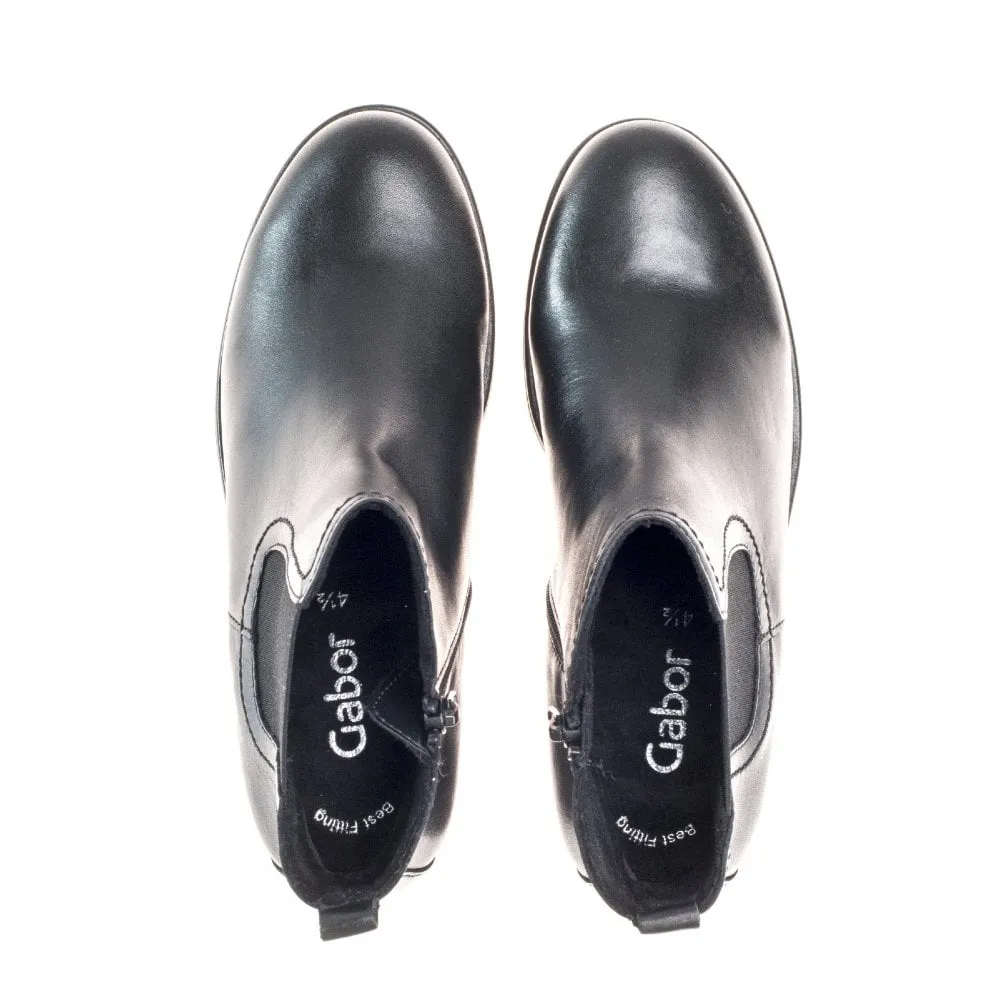 Bodo Black Smooth Leather Ankle Boots