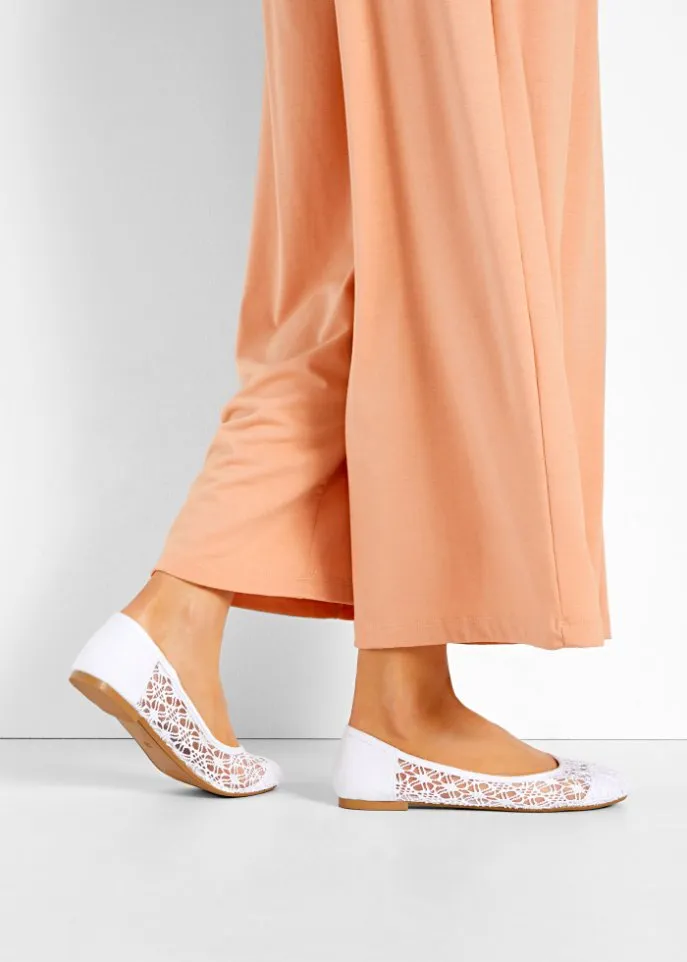 Bodyflirt ballet flats, white