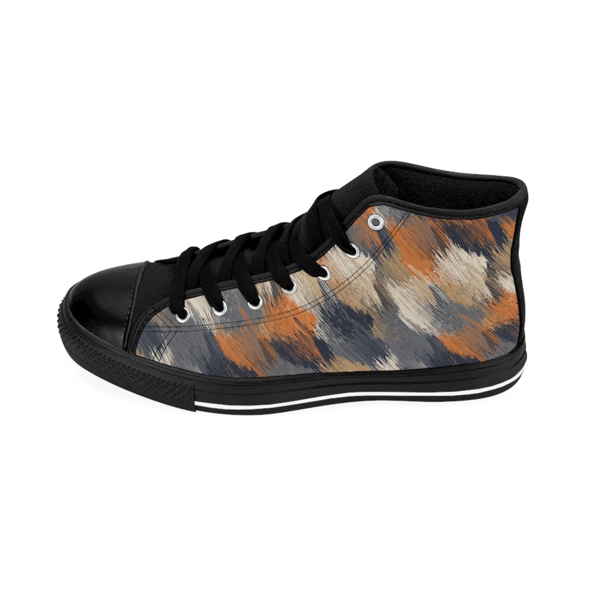 Brush Texture Pattern Women's Classic Sneakers