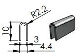 Capping Track #2 - 2.375Mm Length - No Leg