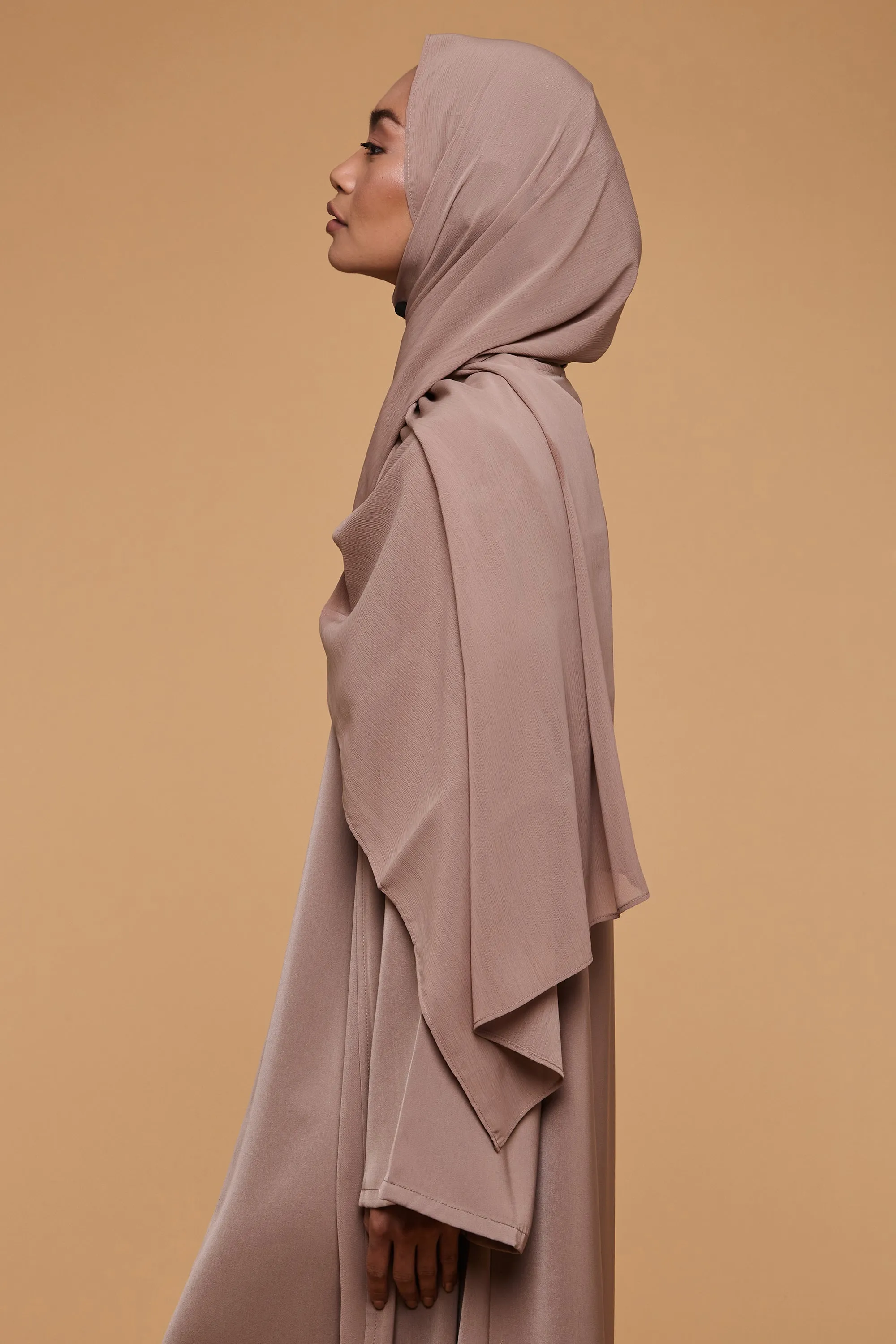 Caramel Brown Crinkle Soft Crepe Hijab