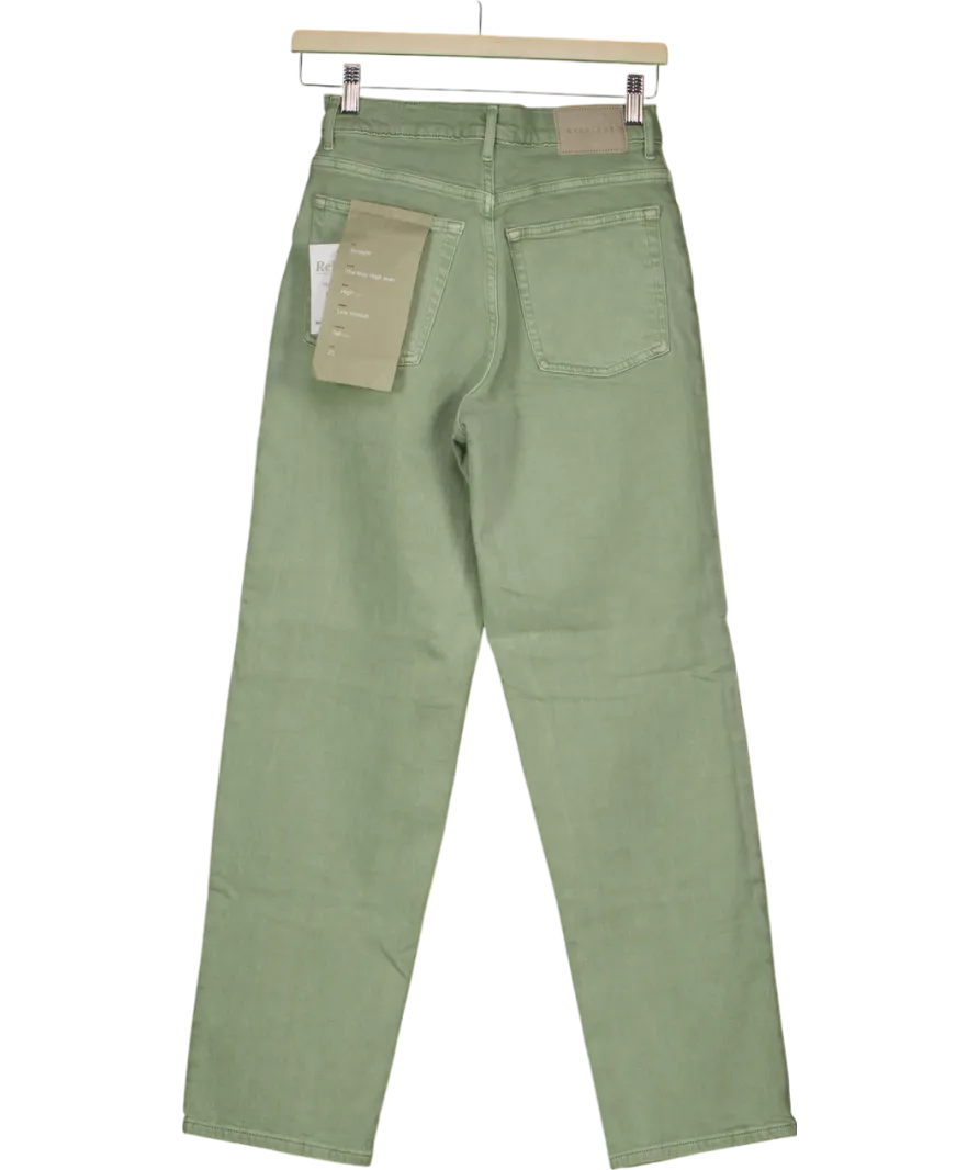 EVERLANE Green Straight Fit Way High Jeans W25