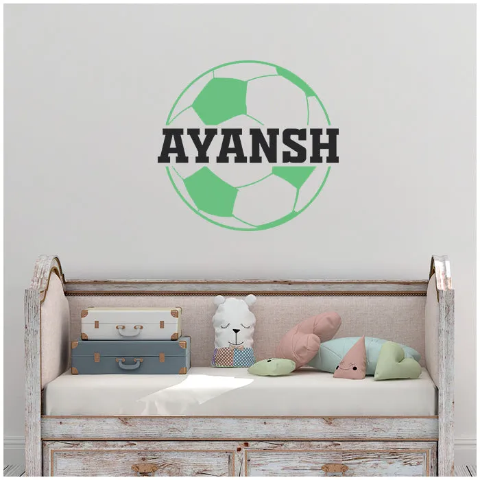 Football Wall Name Sticker (Blue)