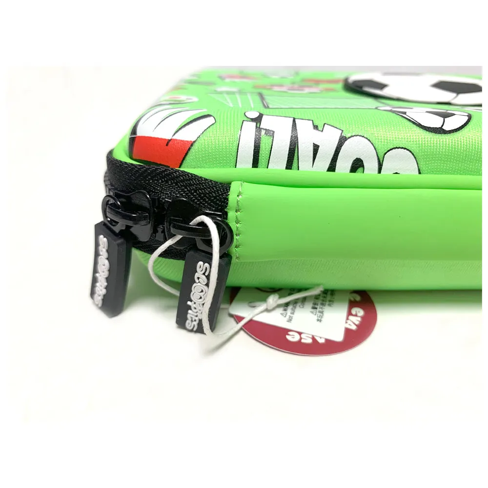 Footie In Scoobies Time Pencil Case  |  In-built Watch  |  Sporty Green Design