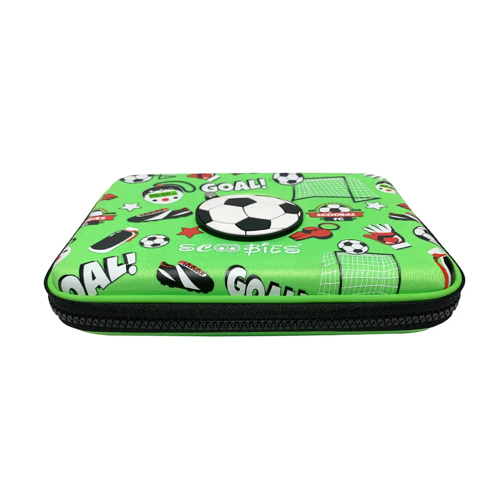 Footie In Scoobies Time Pencil Case  |  In-built Watch  |  Sporty Green Design
