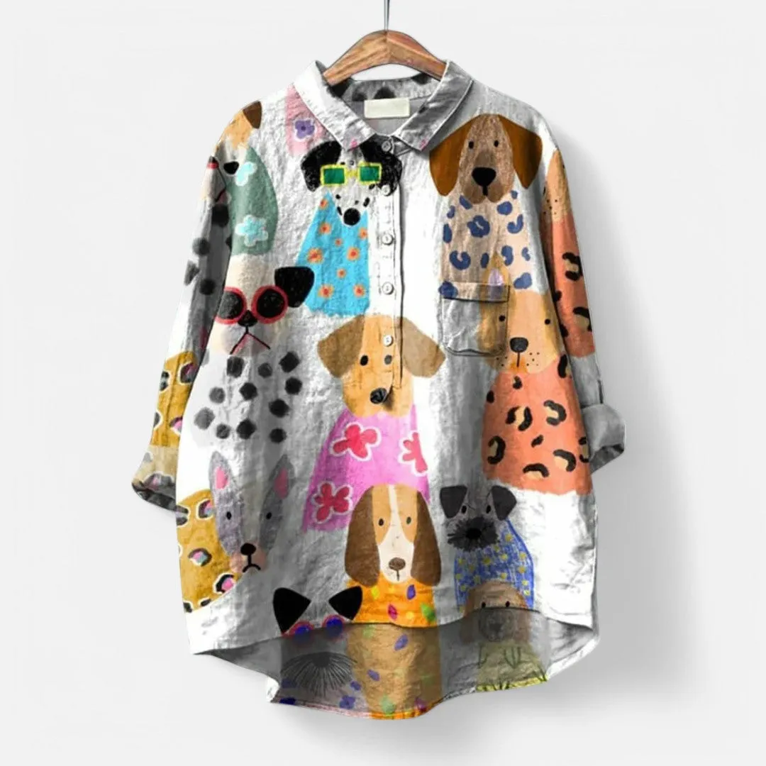 Frida | Artistic Print Trendy Blouse