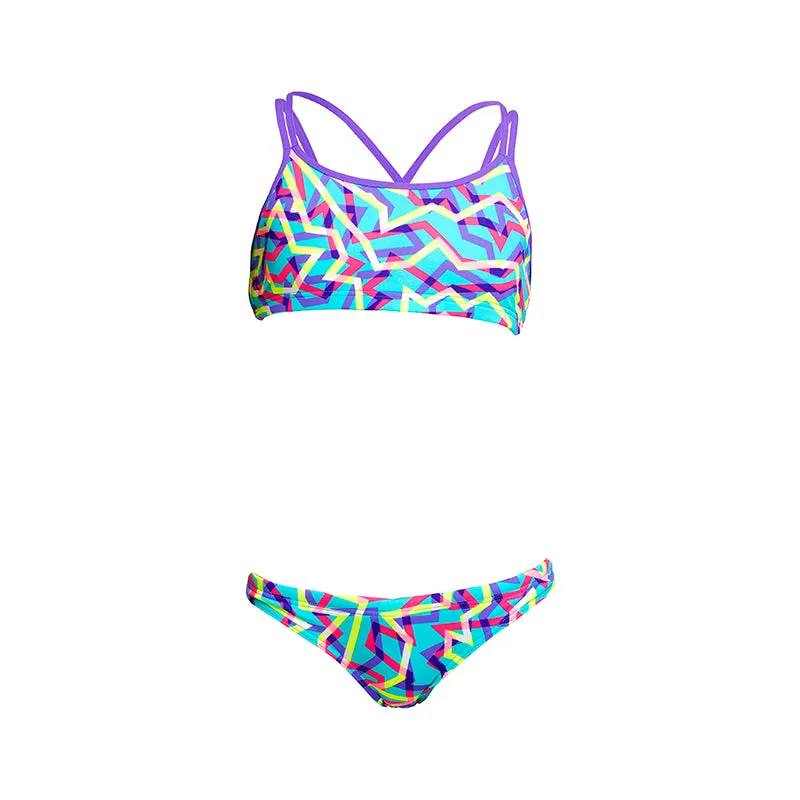 Funkita - Mint Strips - Girls Criss Cross Two Piece