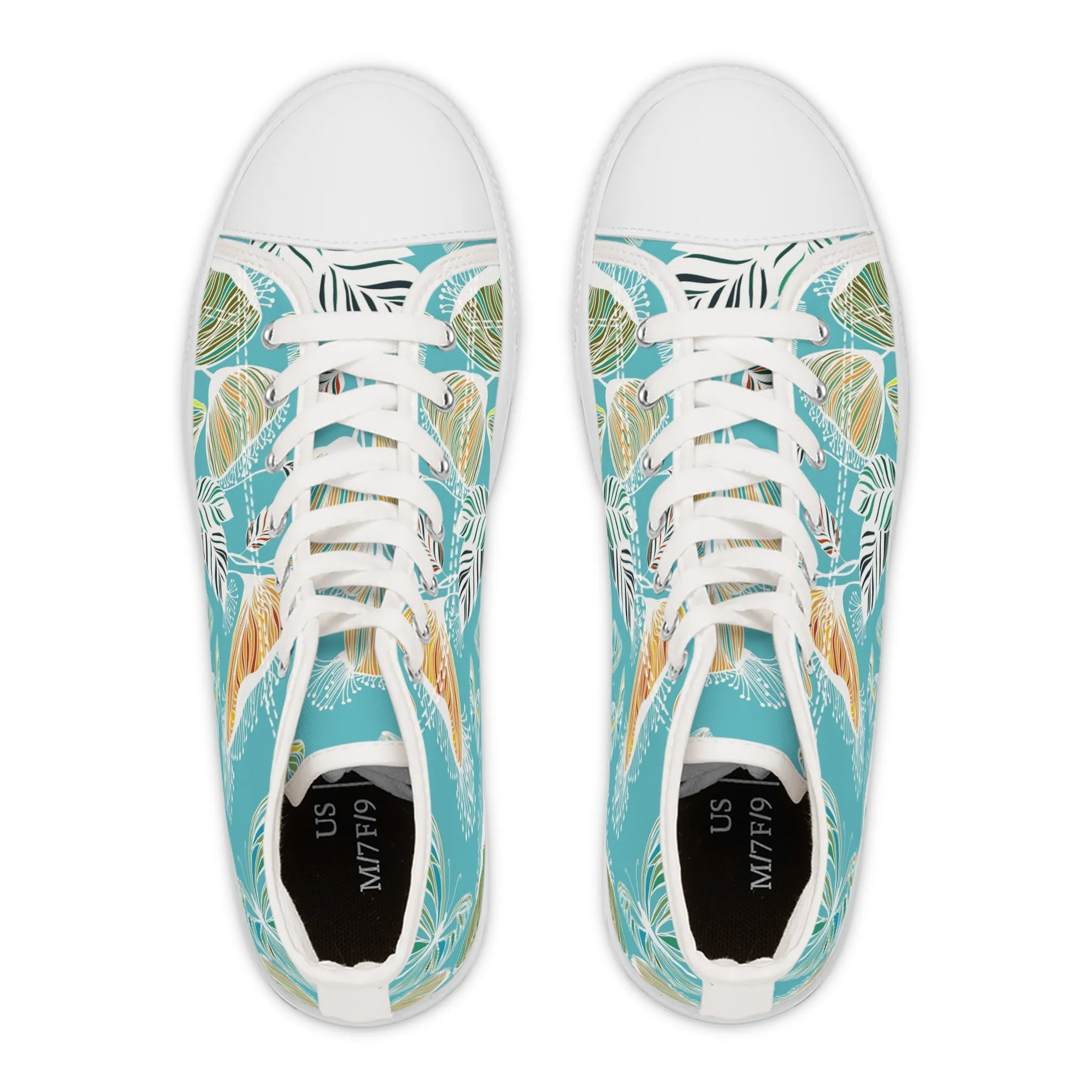 Hand Drawn Flowers Women's High Top Sneakers