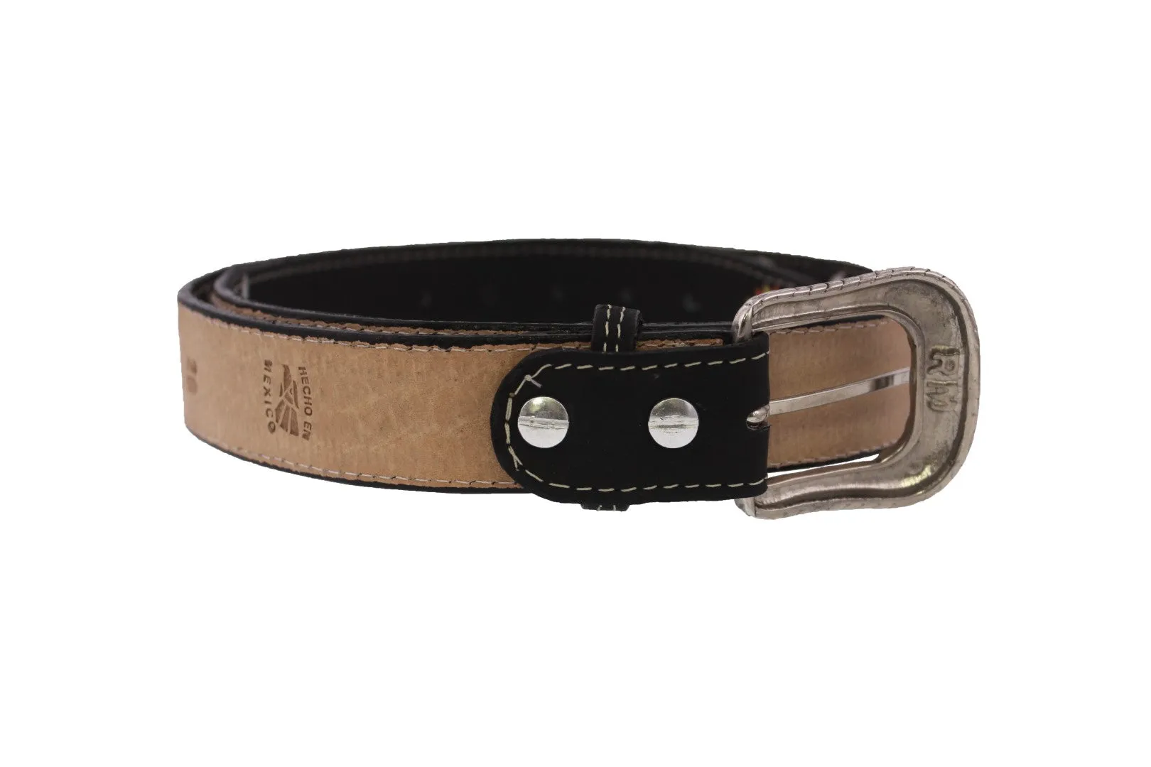 Kids #800 Black Western Cowboy Belt Leather - Removable Buckle