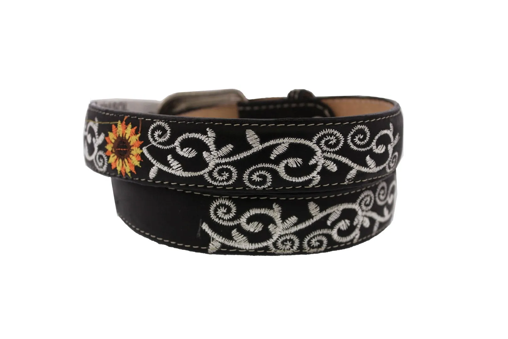 Kids #800 Black Western Cowboy Belt Leather - Removable Buckle
