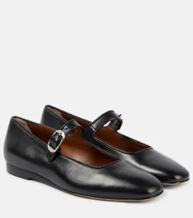 Le Monde Beryl leather ballerinas, black