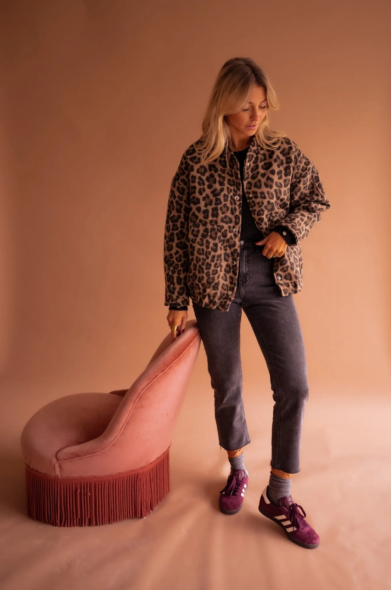 Lune | Trendy Jacket with Leopard Print