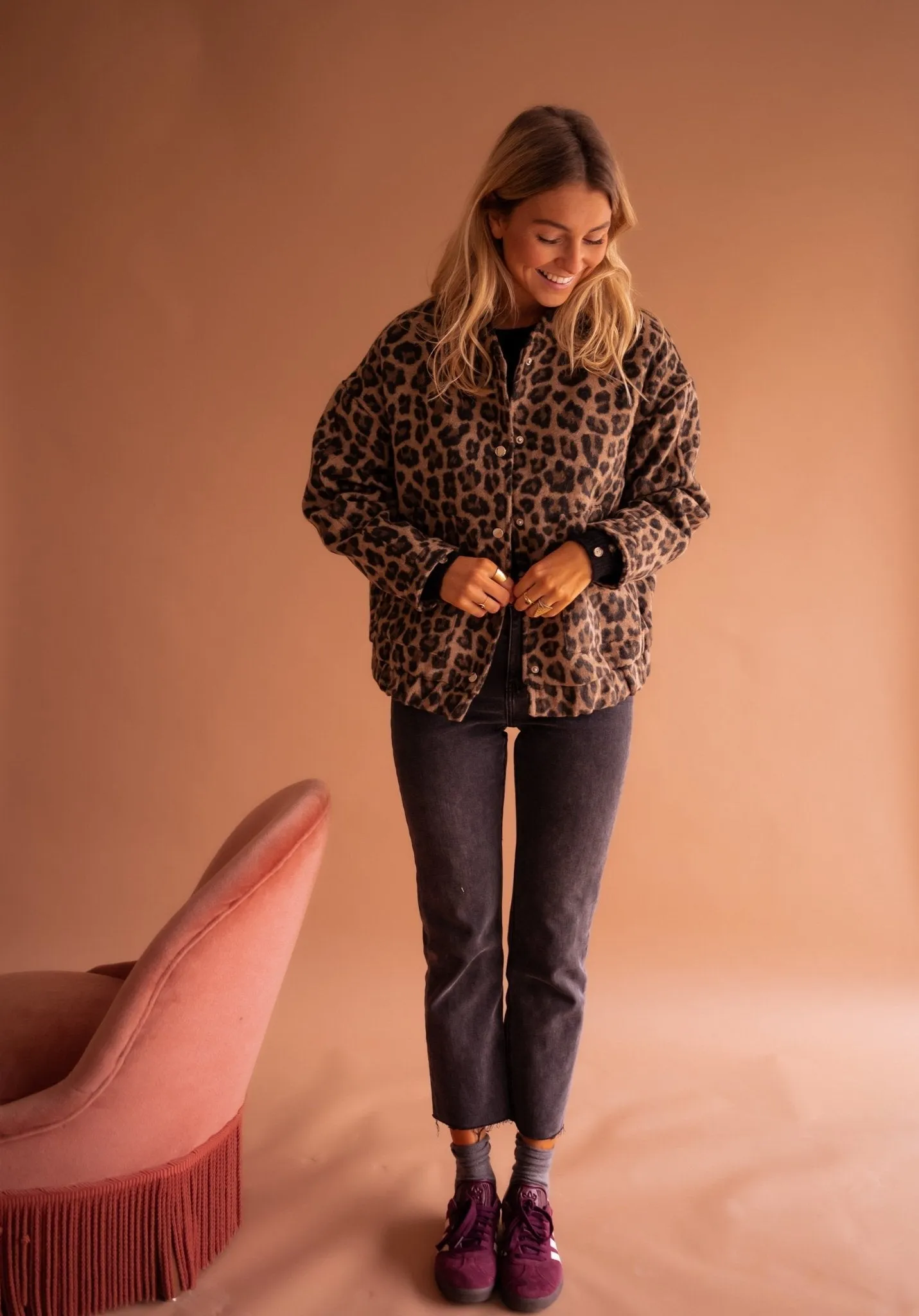 Lune | Trendy Jacket with Leopard Print