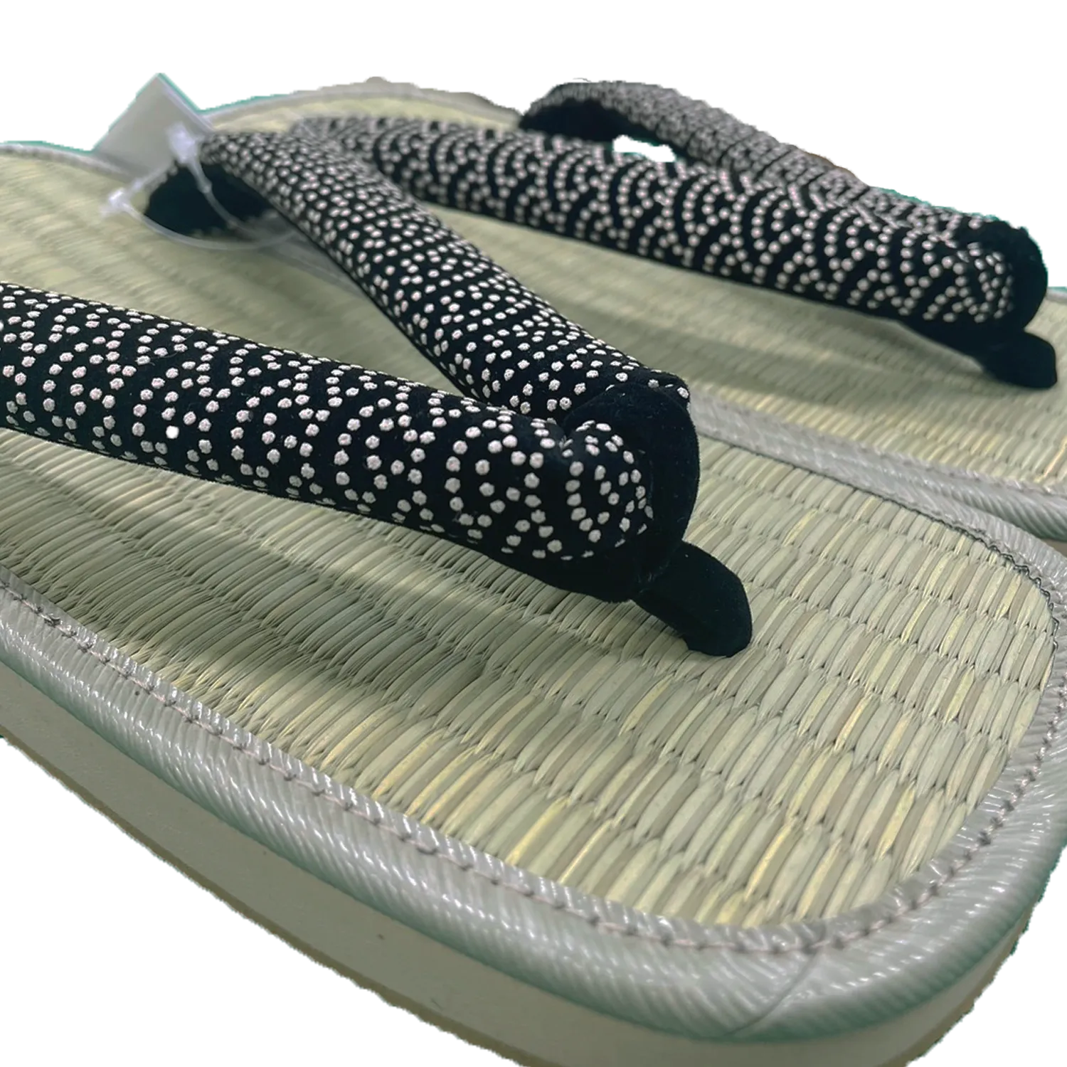 Men's Tatami setta sandals : Black Wave pattern