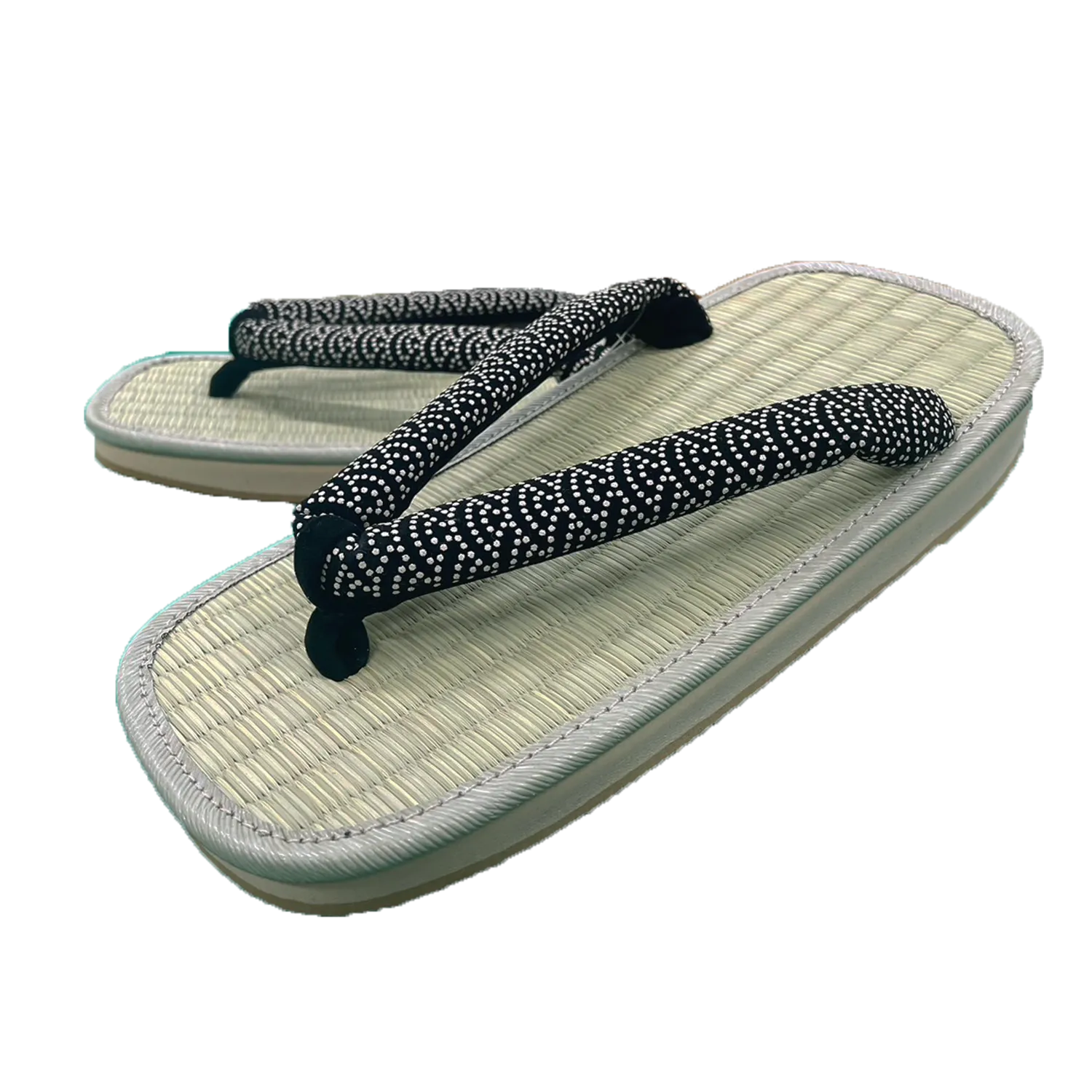 Men's Tatami setta sandals : Black Wave pattern