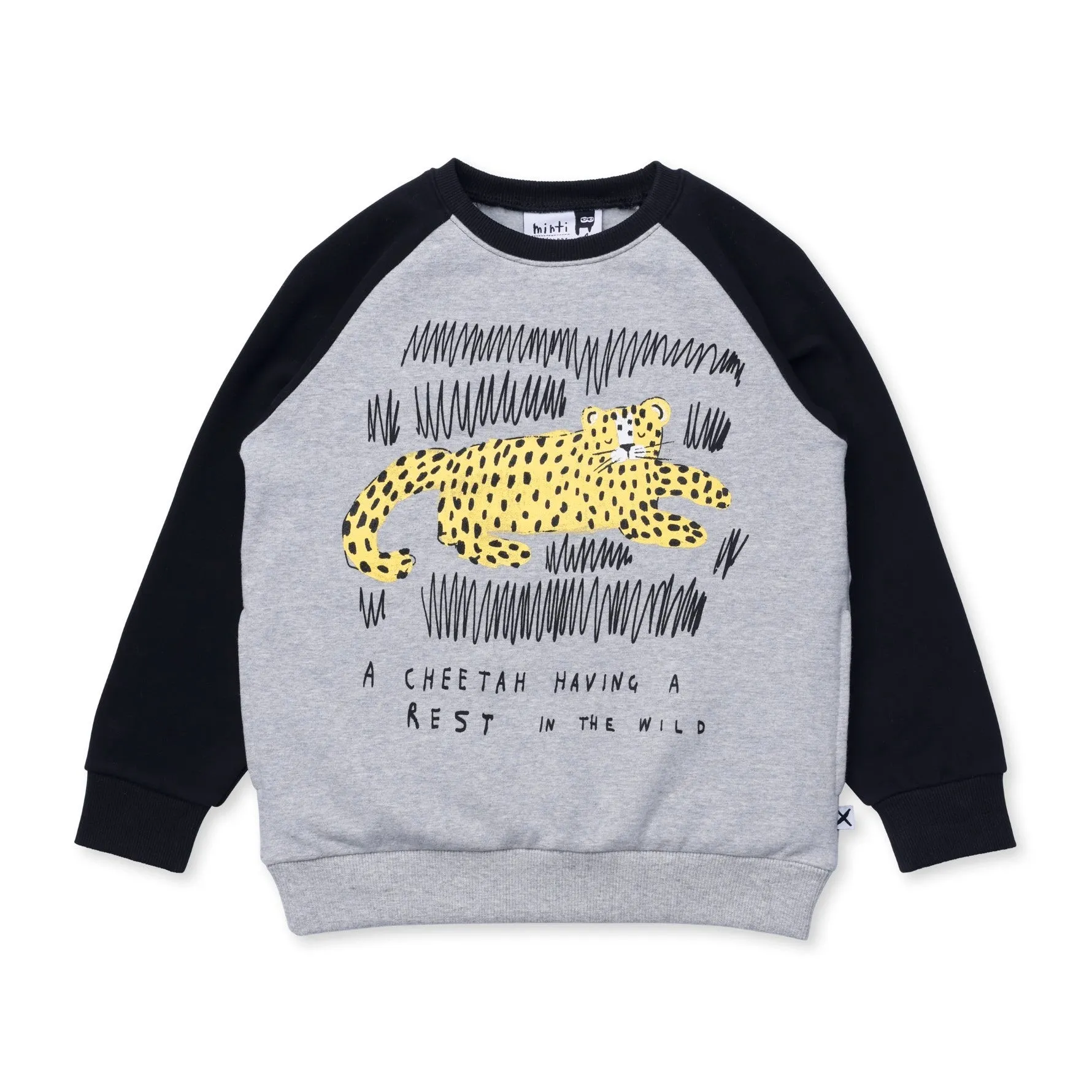 Minti Relaxing Cheetah Furry Crew - Grey Marle/Black