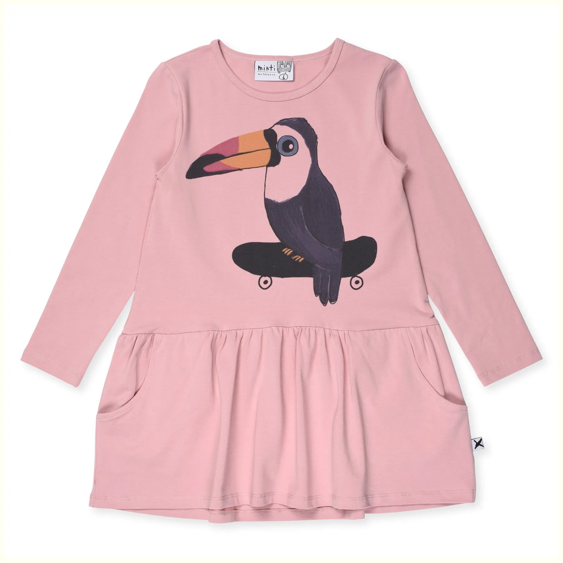 Minti Skating Toucan Dress - Light Rose