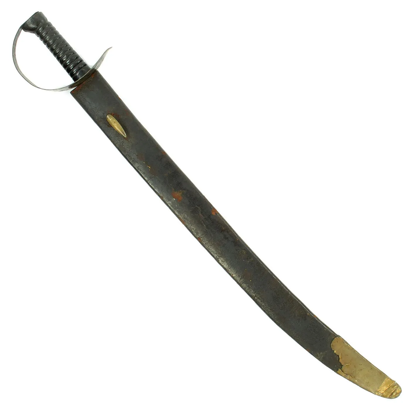 Original British Victorian Cleaver Bladed V.R. Marked Boarding Cutlass with Scabbard - circa 1845