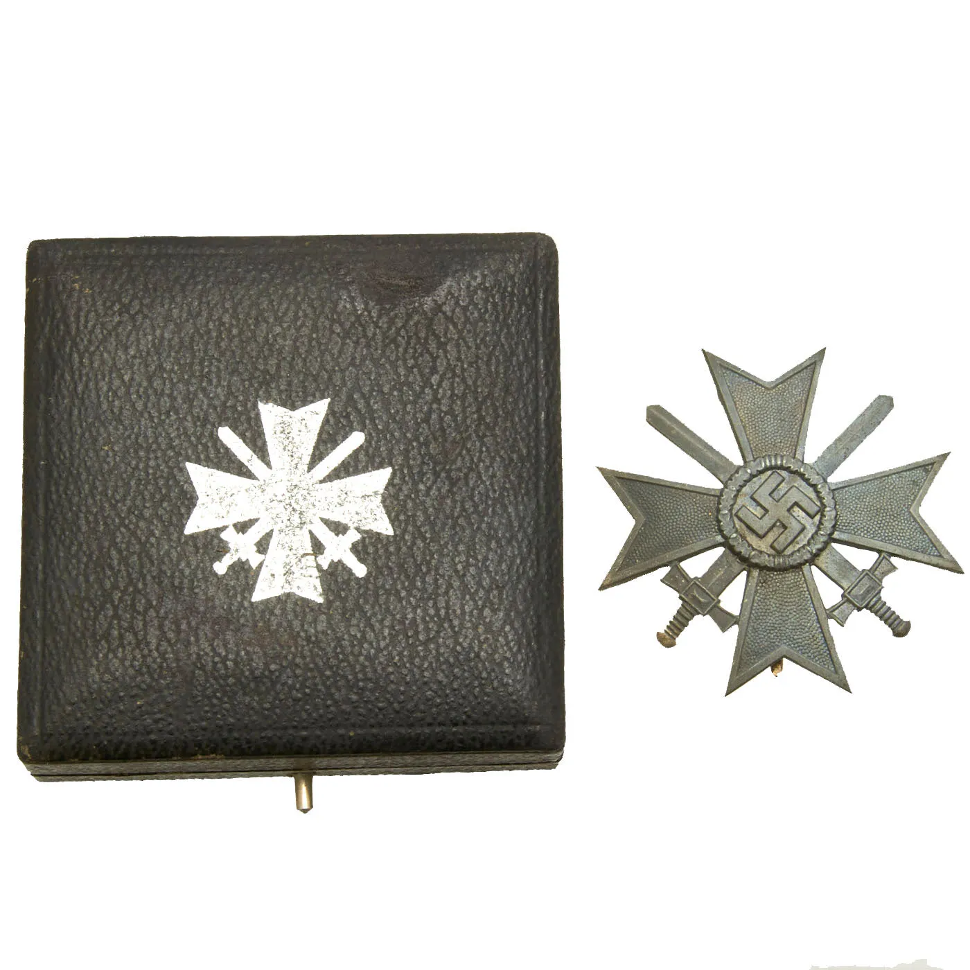 Original German WWII War Merit Cross KvK 1st Class with Swords by Steinhauer & Lück in Case