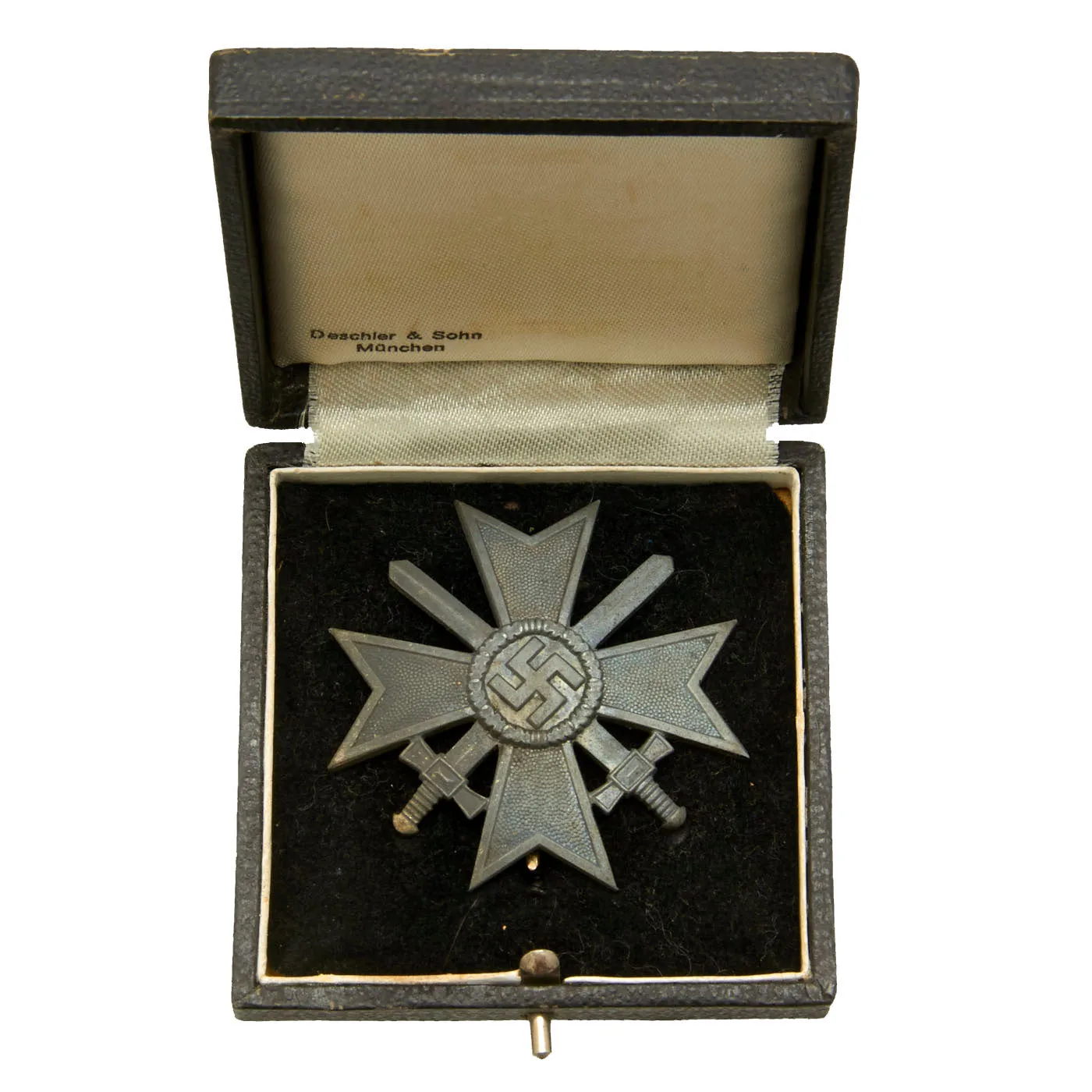Original German WWII War Merit Cross KvK 1st Class with Swords by Steinhauer & Lück in Case