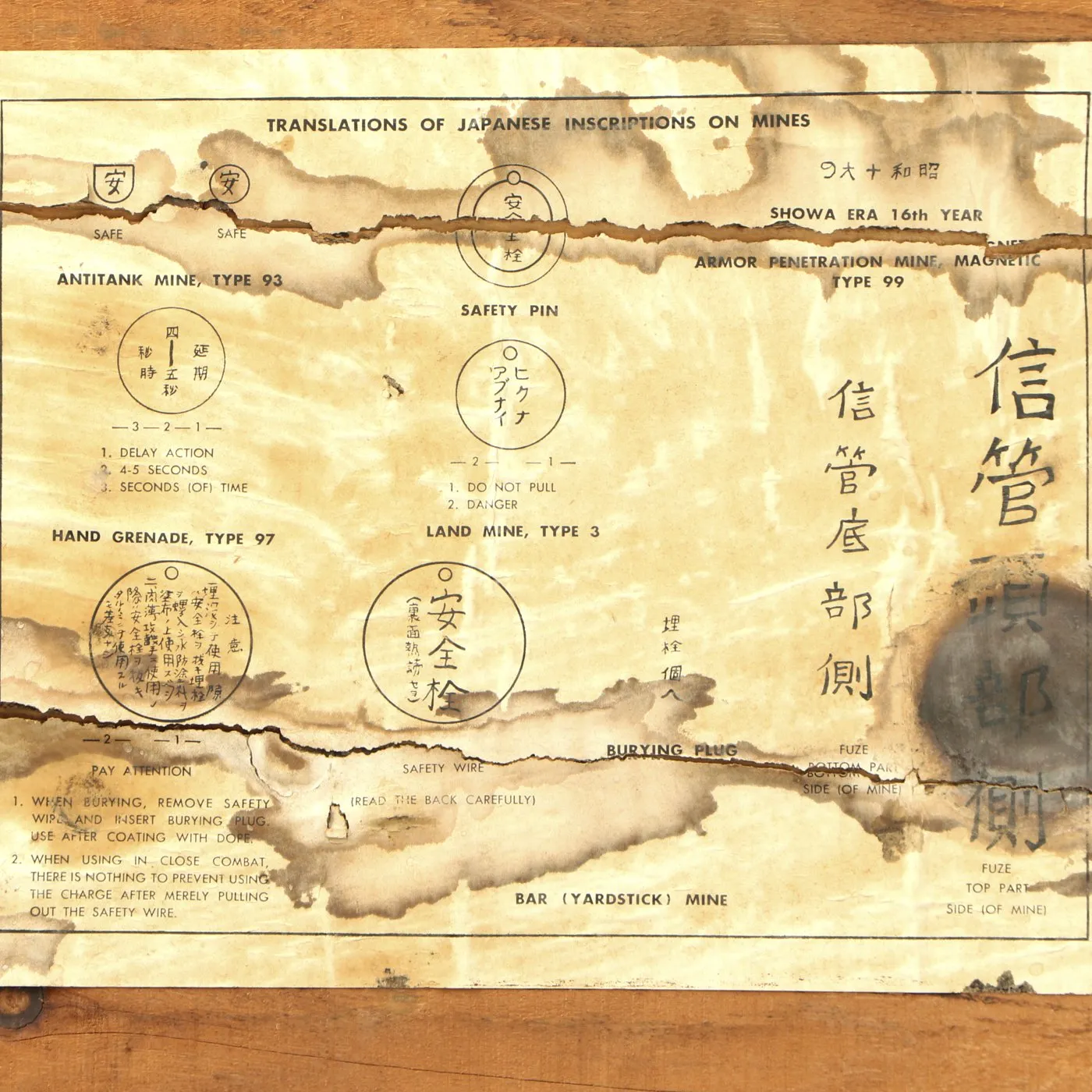 Original U.S. WWII USMC Japanese Mine Training Aid Set