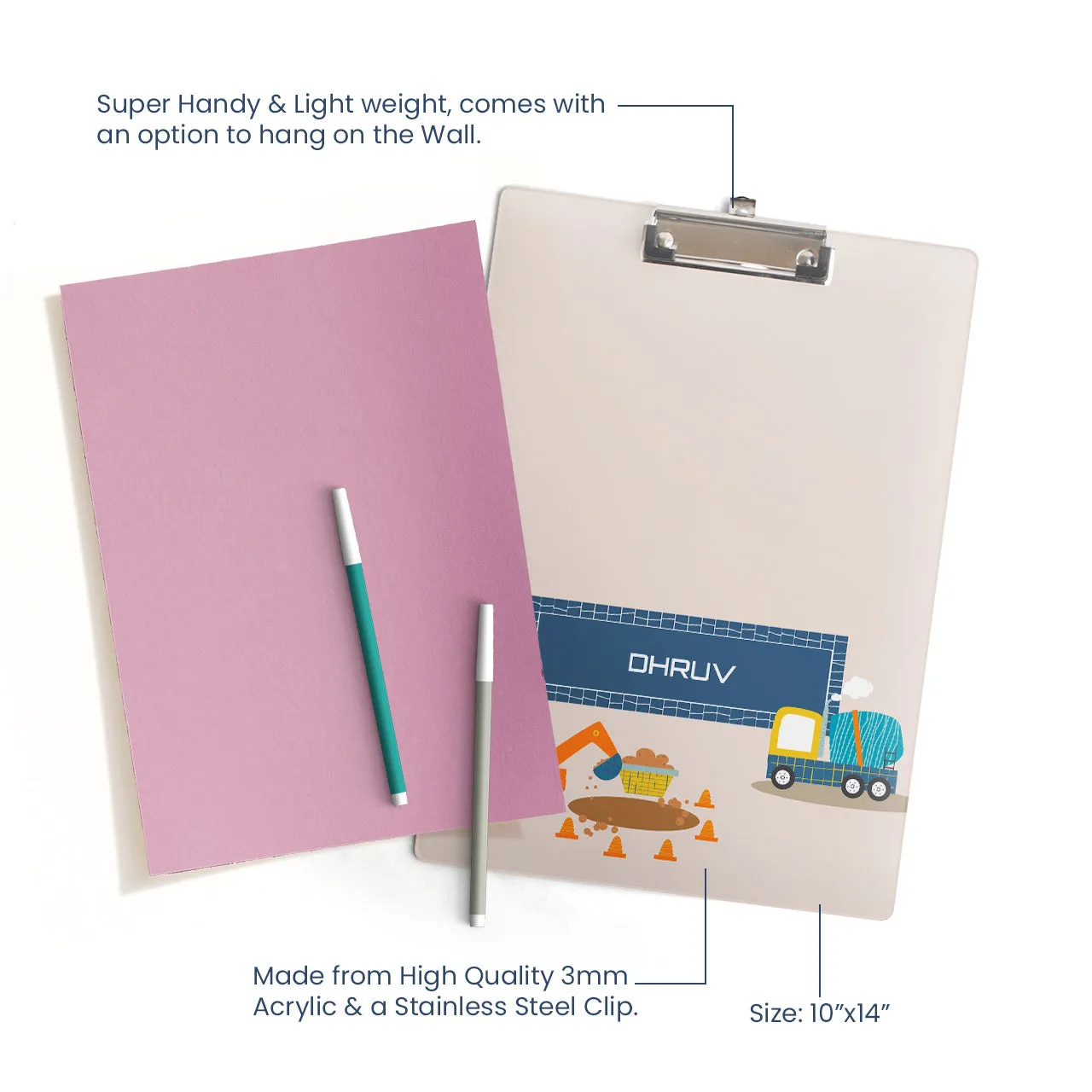 Personalised Clipboard - Let's Build, Construction