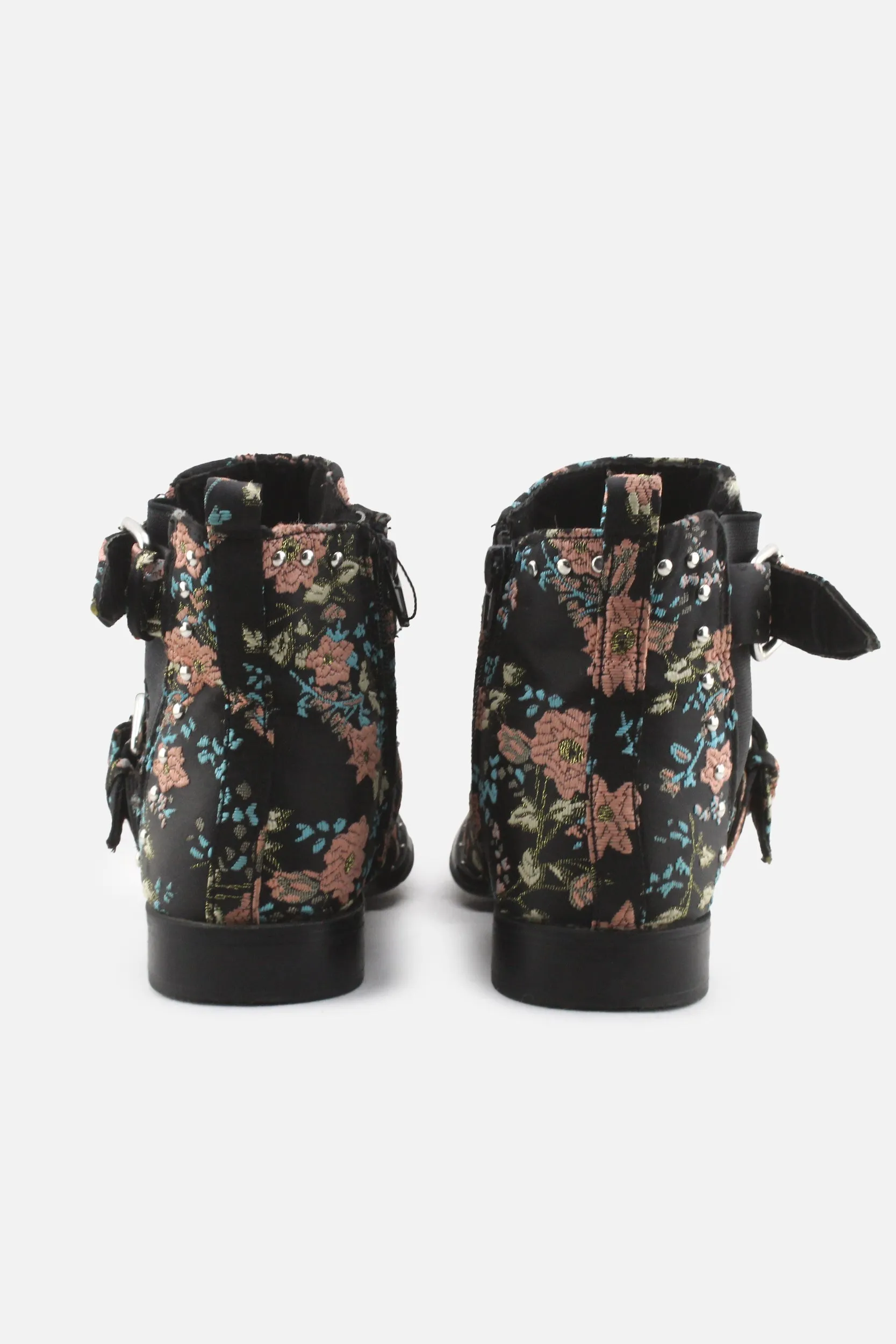 Primark Zipper Stretchable Buckle Straps Chelsea Ankle Boots | Textile