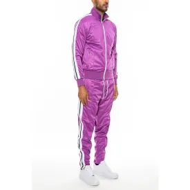 Purple Striped Tape Track Suit