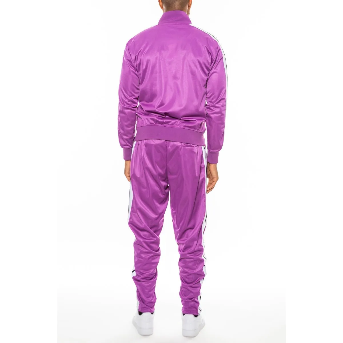 Purple Striped Tape Track Suit