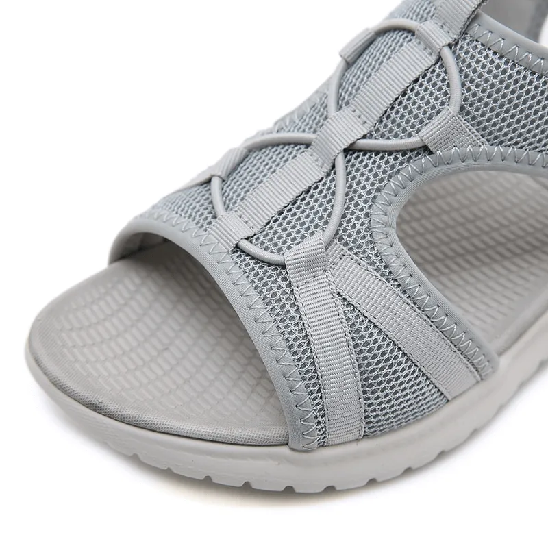 Sports Lady's Soft Flat Beach Sandals with Buckle Straps - SF0976