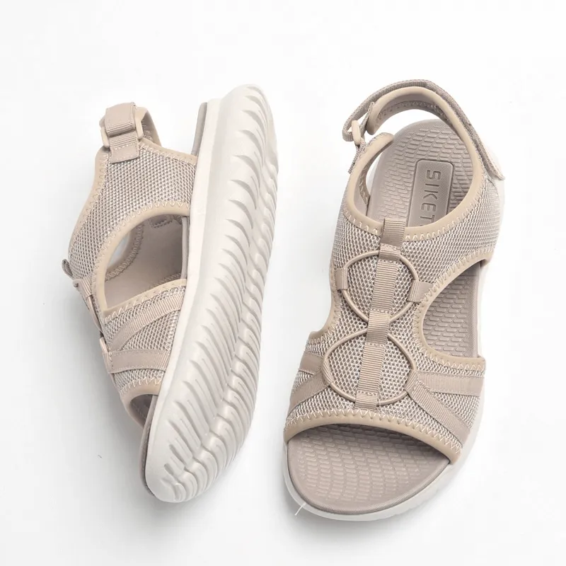 Sports Lady's Soft Flat Beach Sandals with Buckle Straps - SF0976