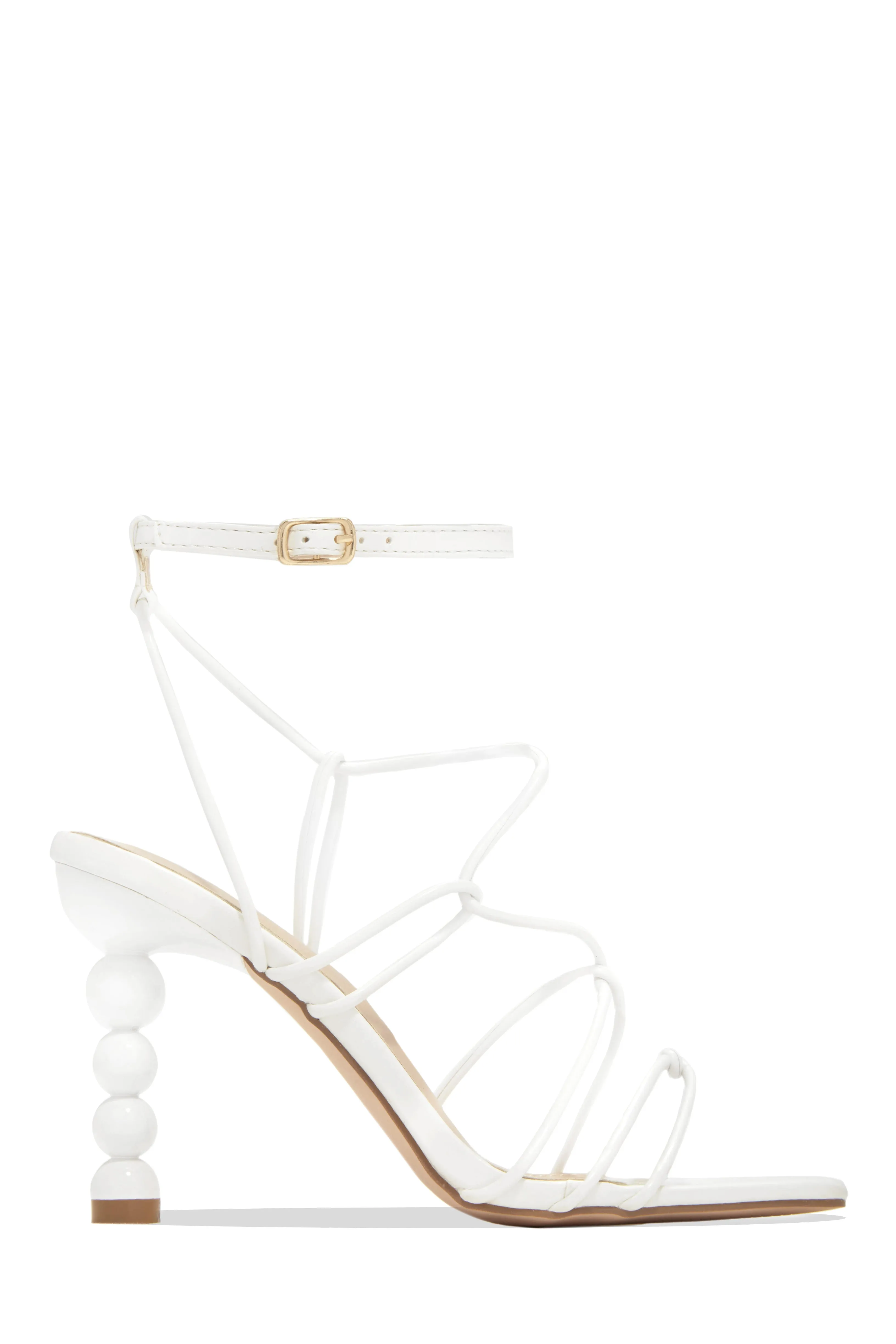 St. Barts Summer Square Toe Strappy Heels - Orange