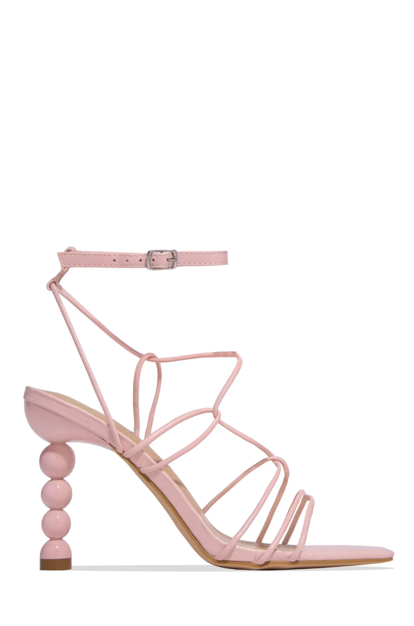 St. Barts Summer Square Toe Strappy Heels - Orange