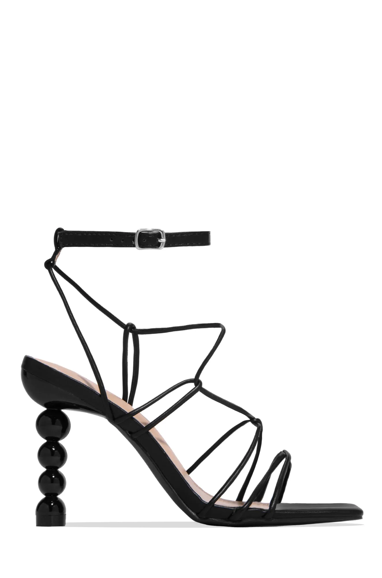 St. Barts Summer Square Toe Strappy Heels - Orange