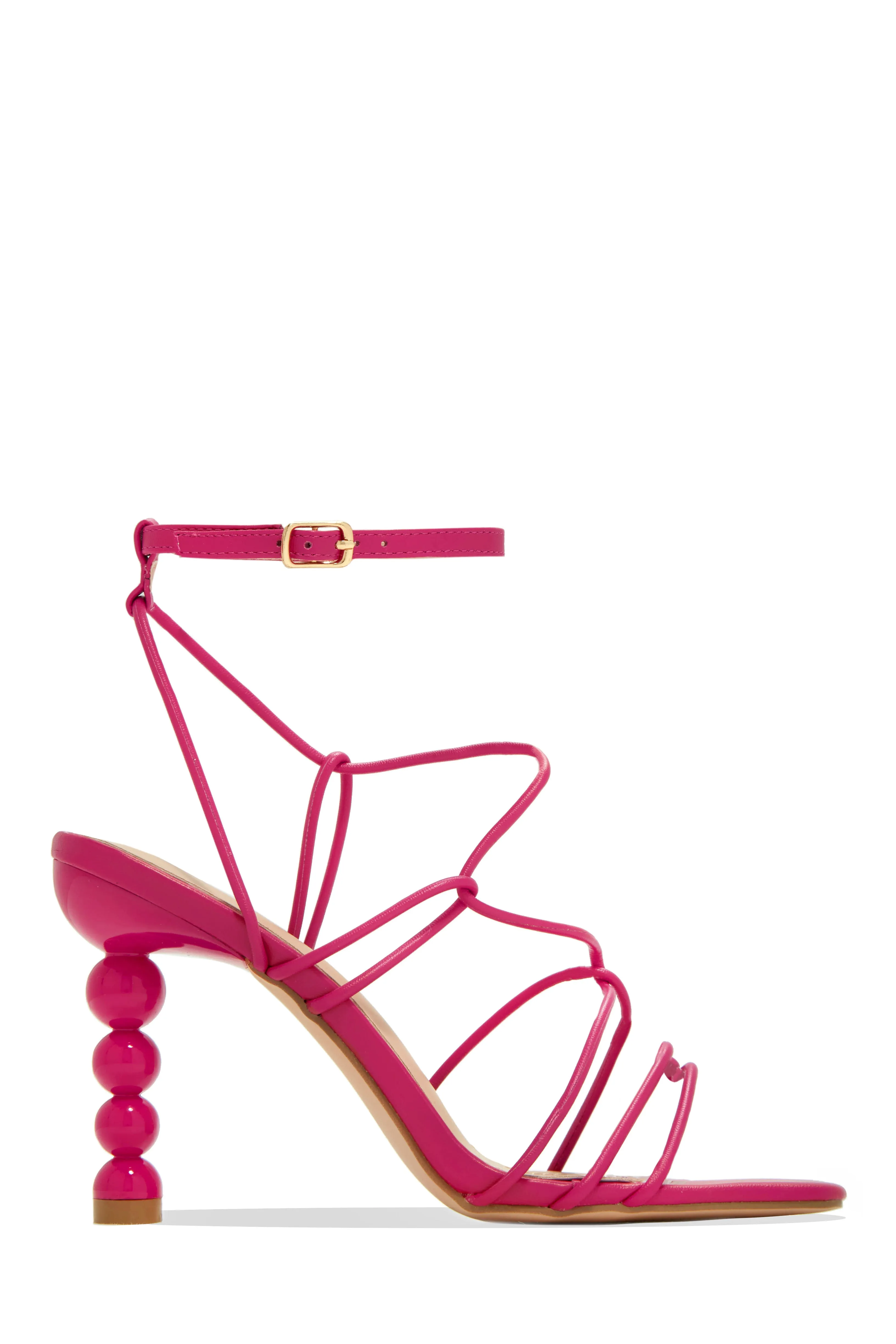 St. Barts Summer Square Toe Strappy Heels - Orange