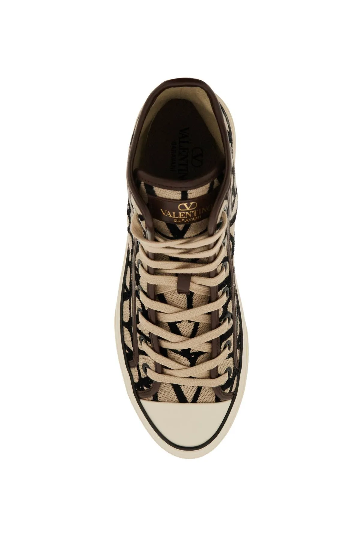 Valentino Garavani Totaloop Toile Iconographe High-Top Sneakers (Size - 42)