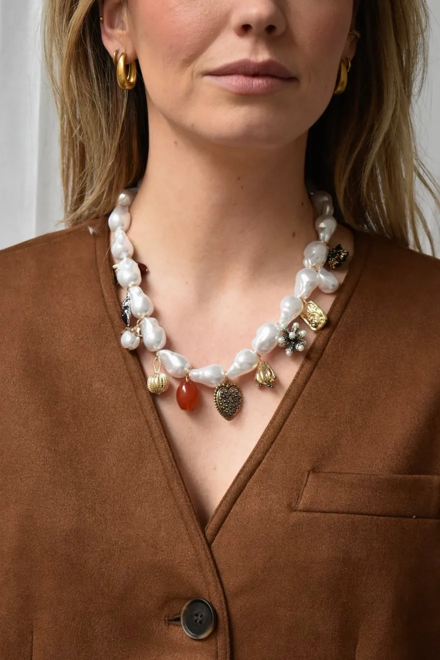 Vintage look necklace - Goud