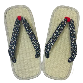 Woman's Tatami setta sandals : Black, Cherry blossoms