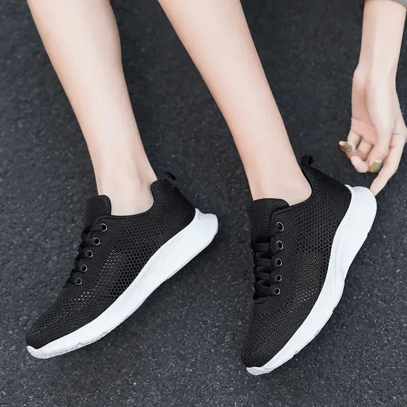 Women's Lace-up Mesh Breathable Walking Tennis Shoes - SF1710