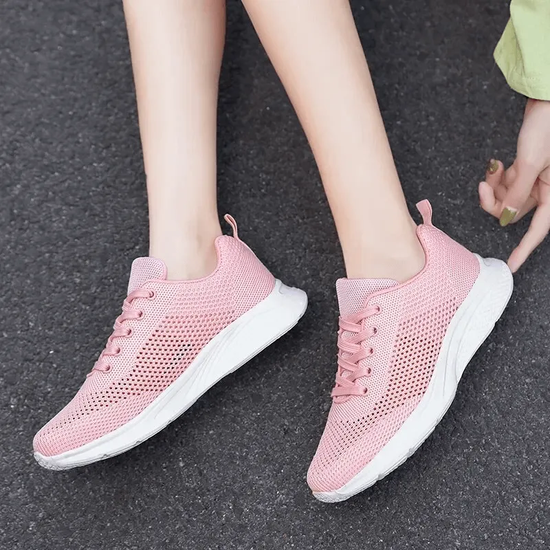 Women's Lace-up Mesh Breathable Walking Tennis Shoes - SF1710